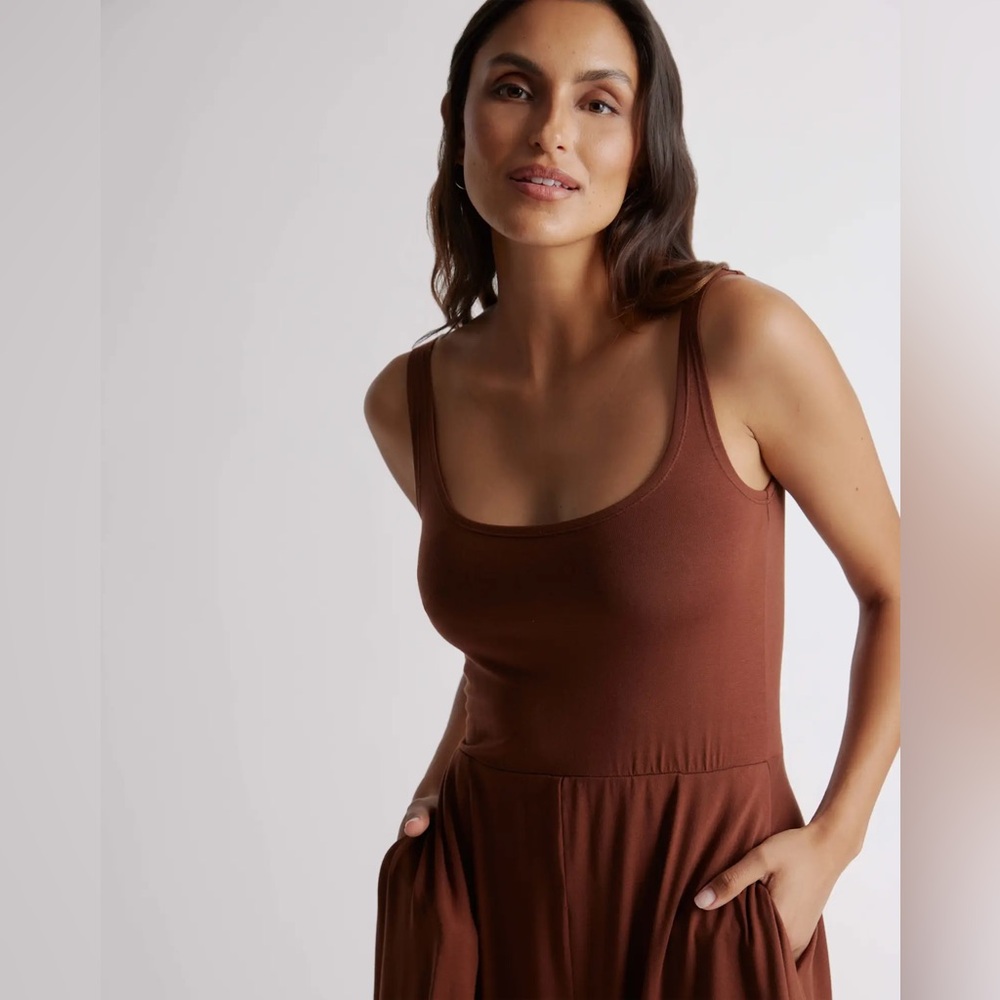 Quince Chocolate Brown Midi Dress - Picture 2 of 9